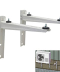 Beefy Mini Split Bracket for Ductless Air Conditioner Wall Mount Supports 7000 to 15000 BTU, galvanized steel brackets with assembly.