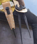 Worker holding Heavy Duty Construction Spud Wrench With Tether Hole For Quick Nut Alignment, Made In USA, 1-7/16-Inch Opening And 7/8-Inch Bolt