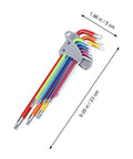 Rock Solid 9 Pcs Colored Hex Key Wrench Set With Long Arms For DIY Repairs And Emergencies, Perfect Multi Function Steel Hand Tools To Spice Up Your Toolkit And Save Time On Any Job Around The Shop Or Garage, 9pc colorful steel set with holder
