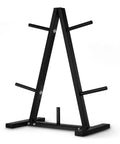 Heavy Duty Five Spoke Weight Plate Tree Rack For One Inch Plates, black powder-coated steel design, stable gym storage.