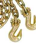 Hella Tough Grade 70 Cargo Chain Binders With Clevis Grab Hooks 3 8 Inch By 10 Feet 2 Pack close-up showing hooks and chains.