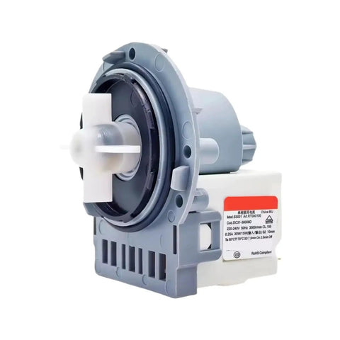 Heavy Duty Washing Machine Drain Pump Roller Replacement Designed For Mainstream Pulsator Drums with gray casing and white propeller.