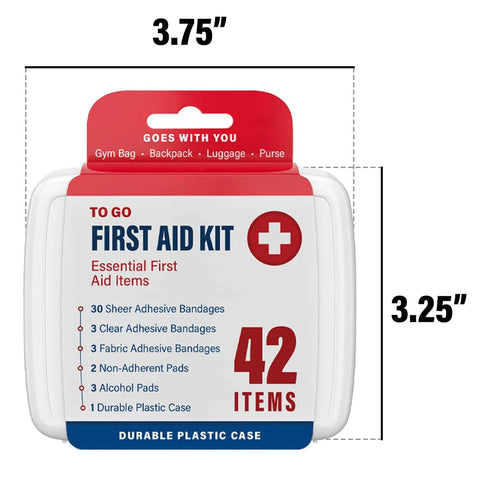 DecorRack 500-piece first aid kit in a durable plastic case; 12 boxes of 42 items each (Amazon brand).