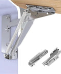 Two Pack Folding Sofa Bed Spring Hinges, 10Kg Load Capacity with 80 Degree Lift Up Stay, Heavy Duty Chrome Finish
