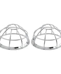 Rock Solid Iron Smoke Detector Guard With Slick Silver Mesh Anti Tamper Fire Safety Shield And Sprinkler Protection Cage Easy Install Ceiling 2 Pack Set, two durable silver mesh shields.