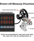 Digital Rolling Measuring Wheel Counter Tracks Feet Inches Meters Yards Up To 999999 with rubber wheel and stainless steel parts.