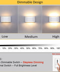 Lit Modern LED Up Down Wall Sconce 12W Dimmable Indoor Light In Warm White 3000K 1200 Lumens Aluminum dimmable design display