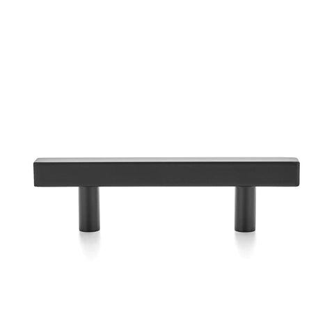Dope Matte Black Cabinet Pulls 5 Inch Square Stainless Steel Knobs For Kitchen Drawers 3 Inch Hole Center, front view