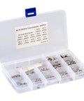 Heavy Duty Badass 240 Piece Hexagon Socket Headless Screws Assortment Kit with assorted stainless steel grub bolts in storage box.
