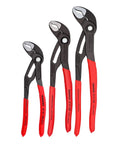 Cobra Pliers Set 7 10 And 12 Inch Three Piece With Non Slip Plastic Coated Handles Box Joint Design For Stability