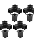 Rock Solid 3 Way Corner Post Brackets For 6 X 6 Lumber And Black Powder Coated Steel Deck Hardware With Hella Tough Outdoor Woodstand Connectors Plus Smooth Easy Assembly Eight Piece Set in black finish.