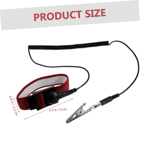 15 Piece ESD Wrist Straps Set With Adjustable Grounding Wires For Electronics Repair And Factory Work Keeps You Grounded And Static Free Reusable Anti Static Bracelet Kit Built To Last, red strap, 2.4 in/6 cm