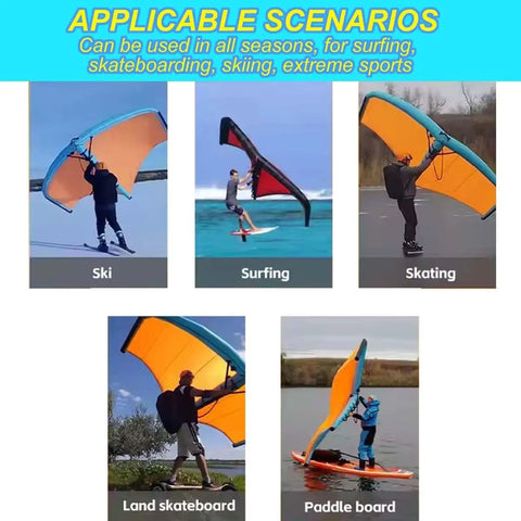 Handheld Inflatable Hydrofoil Wing Kite For Wind Foiling 5 Square Meters With Window Design in skiing, surfing, skating use