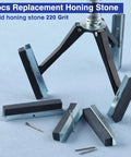Top Shelf Heavy Duty Adjustable Engine Cylinder Hone And Deglazer Kit With Six Piece 220 Grit Stones, rigid honing stones with clips.