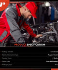 Mechanic in red uniform checks car engine for Engine Variable Valve Timing Solenoid For Chevy Impala And Malibu 2014 2015 2.5L L4 VVT Solenoid Replacement Direct Fit Direct Install Fits 19419980 12633613 Durable Metal Housing With Plug And Socket