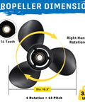 Upgrade Aluminum Boat Propeller 10.3 Diameter 13 Pitch Right Hand 14 Spline Hub For BRP Johnson EVINRUDE OMC Stern Drive 15 To 35HP