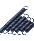 Heavy Duty 2 Pack Tension Springs With Open Hooks For DIY Projects And Repairs Featuring Tough Spring Steel, 15mm size, black finish.