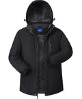 Waterproof Winter Jacket For Men With Hood Fleece Lined Dope Warmth Cozy All Day Comfort Snow Ski Parka showing fleece lining