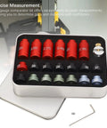 Precision Headspace Gauge Comparator Kit For.17 To.45 Calibers featuring various chamber gauges in an aluminum storage case.