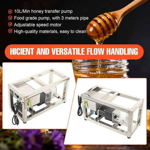 Heavy Duty Electric Transfer Pump For Viscous Liquids, stainless steel gear pump with adjustable speed for honey transfer.