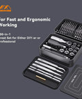 One Hundred Piece Precision Screwdriver Set With Ratchet And Magnetic Tweezers For Electronics PCs Laptops And Tablets DIY Friendly