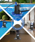 1 HP Submersible Pool Cover Pump With 5000 GPH Flow Rate Check Valve Three Adapters 29.5 Foot Cord For Above Ground Automatic On Off System Sump Flood Basement And Pond Water Removal