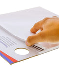 Hand peeling a sheet from Pro Grade Multi Layered Disposable Paper Body Filler Mixing Board With 100 Sheets, resin resistant surface.
