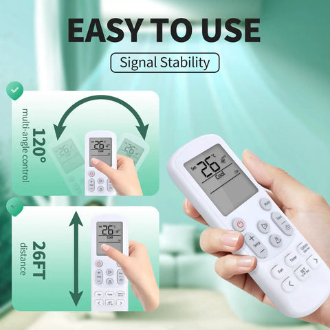 No Sweat Ac Remote Replacement For Samsung Air Conditioner Smart Infrared Transmitter with 120° control and 26FT range.