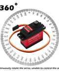 Beefy 35Kg Digital Servo With 360 Degree Continuous Rotation Coreless Motor displayed with rotation gauge