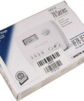 Product packaging for Simple 5 2 Day Battery Powered Digital Thermostat with backlit display and precise ±1°F control.