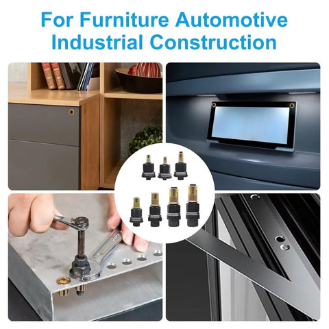 No Fuss Rivet Nut Tool Kit For Quick Nut Inserts And Drill Attachments Pro Grade Carbon Steel Set That Covers M3 To Larger Sizes Great For DIY Projects And Home Upgrades. Rivet nut inserts for furniture, automotive and metal panels