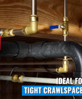 Installed One Half Inch Push To Connect Shut Off Ball Valve Pack Of 12 No Lead Brass Fittings For PEX Copper And CPVC Water Lines