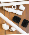 Dual Tubing Reamer Set for No Hassle Deburring, compact inner and outer tools with piping on wood surface