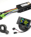 26A Sine Wave Brushless Controller with CS866 Mini Color LCD Display and Throttle for 36V 48V 52V E-Bikes Scooters Mountain Bikes