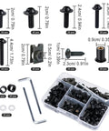 177Pcs Motorcycle Fairing Bolt Kit With M5 M6 Stainless Screws And Washers, speed nuts, well nuts, in plastic storage box.