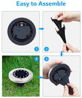 Assembly steps for Solar Ground Lights 12 Pack Waterproof Outdoor Pathway Lights With 12 LEDs Bright White Illumination