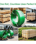 Rugged Heavy Duty Packaging Strapping Tape Rolls and Flat Woven Fiber Rope Kit securing pallets and crates outdoors