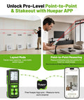 Using Bluetooth Laser Distance Meter 200 Feet With App Control for layout mode and point-to-point measuring indoors