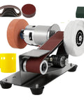 Compact Desktop Mini Electric Belt Sander And Multifunctional Knife Sharpener For DIY Polishing Grinding Machine Set with abrasive bands.