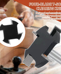 Four-blade T-sole clearing knife for woodworking, showing close-up of blade design and material details.
