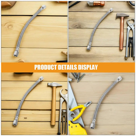 Two Pack Air Compressor Hose Replacement With Aluminum And Stainless Steel Tubes, Safety Valve, for pneumatic systems display