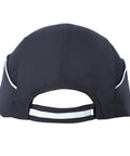 Back view of Baseball Style Safety Cap For Worksite Lightweight Bump Hat With Removable ABS Shell Foam Padding Breathable Polyester Reflective Stripes A Hard Hat Alternative For Construction And Maintenance.