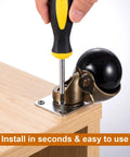 Installing 8 Pack Vintage Brass Caster Wheels With Slick Rolling Action And Stem Mount Brakes 2 Inch Size for furniture makeover.