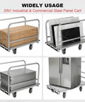 Heavy Duty Steel Platform Truck With Triple Side Rails And Locking Swivel Casters Two Thousand Five Hundred Pound Capacity rolling lumber and panel cart