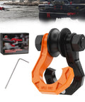 D Ring Separate Shackle With Snatch Block Three Quarter Inch Beefy Heavy Duty Tow Winch Pulley For Off Road Recovery Truck ATV UTV Black Orange Heavy Duty Tow Gear For Off Road Vehicle Recovery And Winch Accessory For Jeep Truck SUV, 3/4-inch black and orange