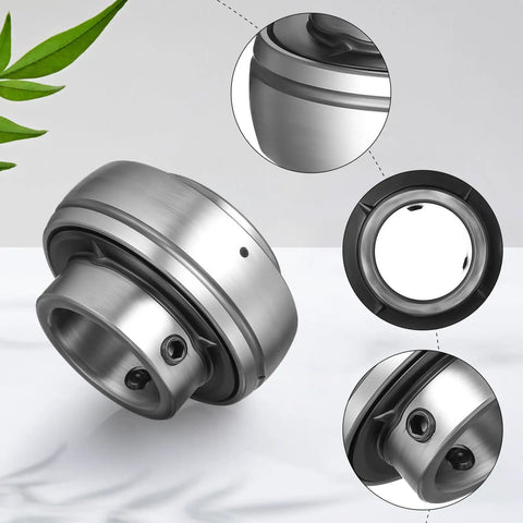 2 Pack UC205-16 Outer Spherical Insert Bearings Built Tight For Heavy Hustle With Killer Load Ratings Smooth Roll Stainless Steel Joint Hardware That Handles Anything You Chuck At It close-up view of the bearing structure and seals