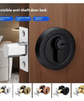 Kickproof Heavy Duty Deadbolt Door Lock With Smooth Brass Cylinder And Salt Spray Tested Zinc Alloy Body Built Like A Tank For Ultimate Front Door Security Upgrade on a wooden door.
