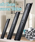 Heavy Duty 6 Inch Soft Close Drawer Slides With Full Extension Ball Bearing For Side Mount Cabinets Dressers And Kitchen Trash Can Runners Black