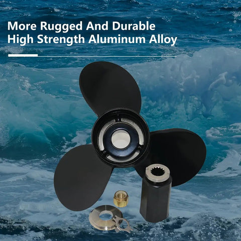 13 1/4 X 17 Aluminum Boat Propeller With 15 Tooth Interchangeable Hub, 3 Blade Pro Grade for Mercury Outboard Engines