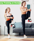 Mother and daughter using Adjustable Ankle Weights Foot Attachment For Leg Workouts Portable Home Gym Gear in living room